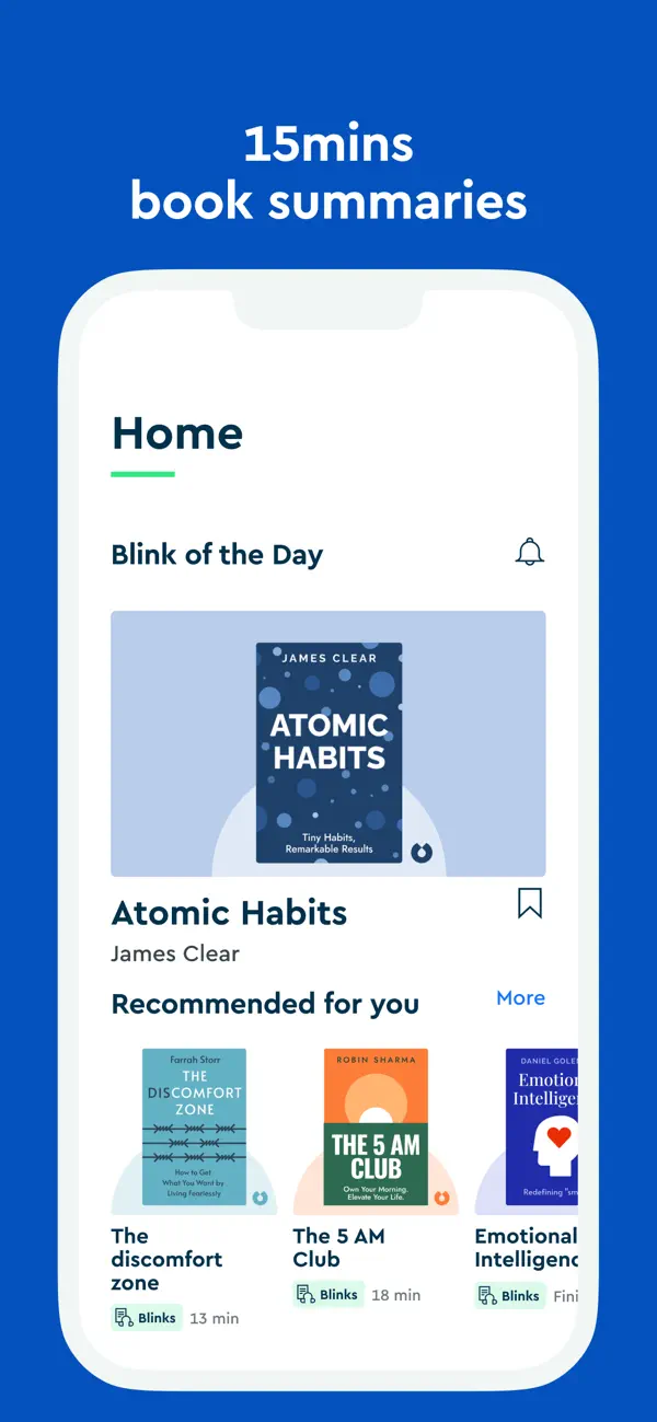 Blinkist reading or learning screen