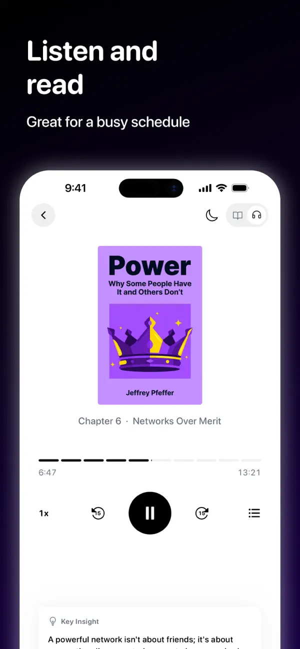 Witsy audio player for a narrated book lesson